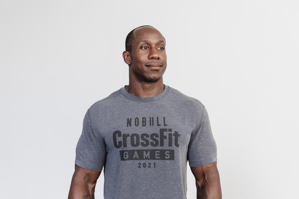 NOBULL Men's Crossfit Games® 2021 Tee - Charcoal - Ireland (3624IBPWJ)